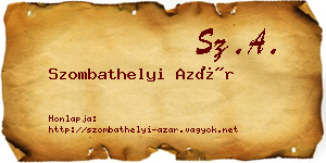 Szombathelyi Azár névjegykártya